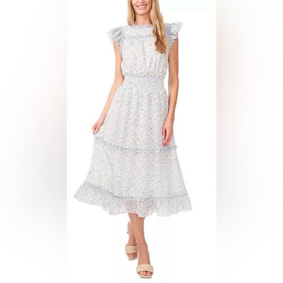CeCe Dresses & Skirts - NWT CeCe 1X Floral Blue Dress